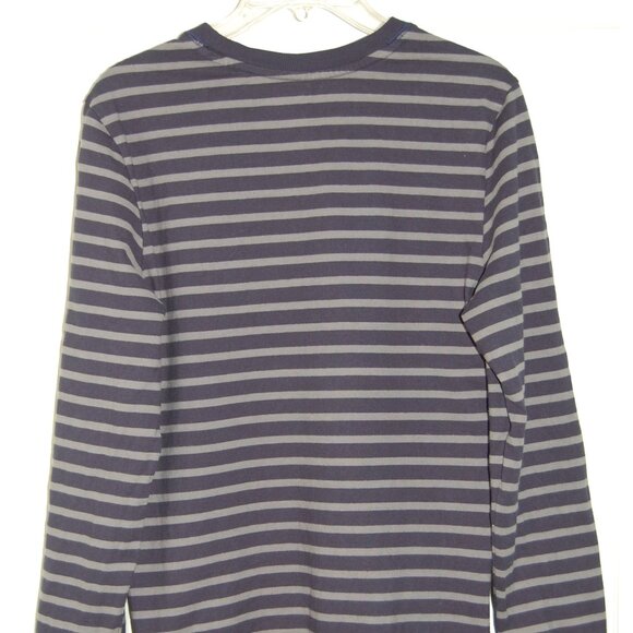 Good Fellow Navy-Gray Striped Long Sleeve Top, Men S (Bust: 38") - Picture 4 of 5
